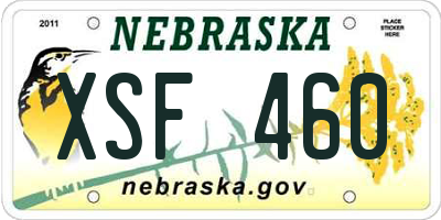 NE license plate XSF460