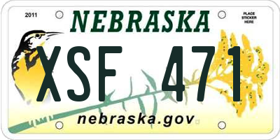 NE license plate XSF471