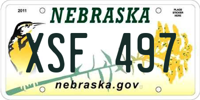NE license plate XSF497
