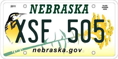 NE license plate XSF505