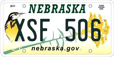 NE license plate XSF506