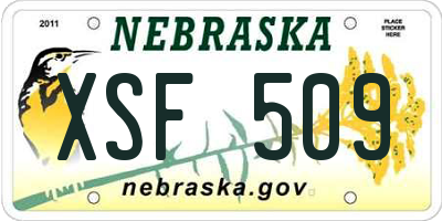 NE license plate XSF509