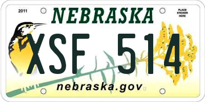 NE license plate XSF514