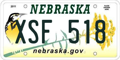 NE license plate XSF518