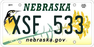 NE license plate XSF533