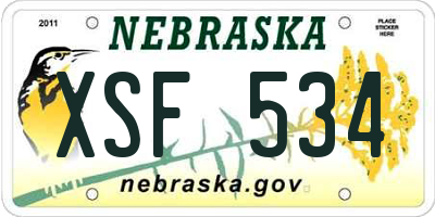 NE license plate XSF534