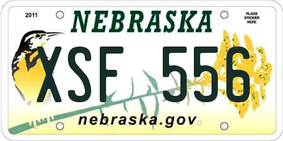 NE license plate XSF556