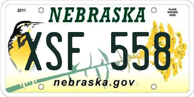 NE license plate XSF558