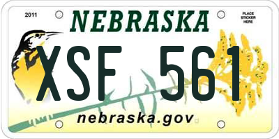 NE license plate XSF561