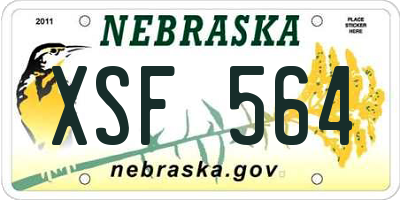 NE license plate XSF564