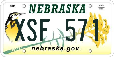 NE license plate XSF571