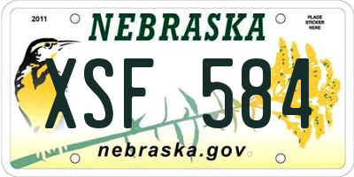 NE license plate XSF584