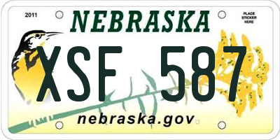 NE license plate XSF587