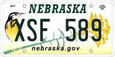 NE license plate XSF589