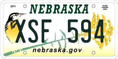 NE license plate XSF594