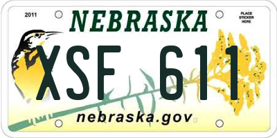 NE license plate XSF611