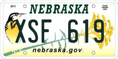 NE license plate XSF619
