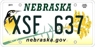 NE license plate XSF637