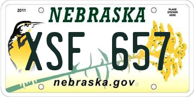 NE license plate XSF657