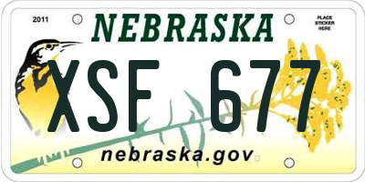 NE license plate XSF677