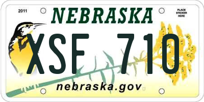 NE license plate XSF710