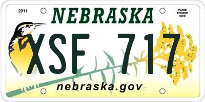 NE license plate XSF717