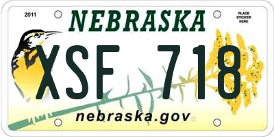 NE license plate XSF718