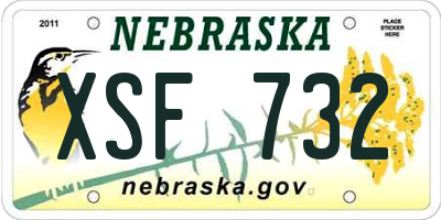 NE license plate XSF732