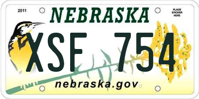 NE license plate XSF754