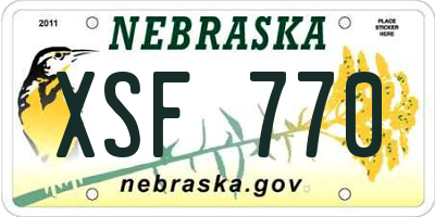NE license plate XSF770
