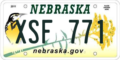 NE license plate XSF771