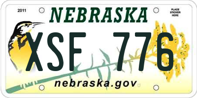 NE license plate XSF776