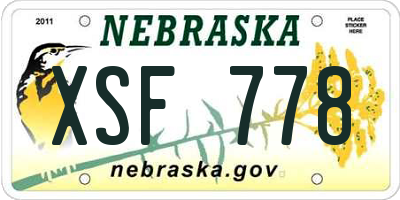 NE license plate XSF778
