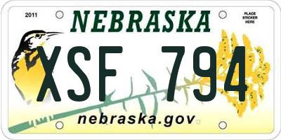NE license plate XSF794