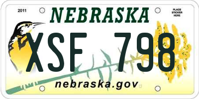 NE license plate XSF798