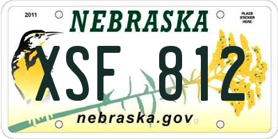 NE license plate XSF812