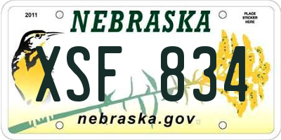 NE license plate XSF834