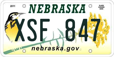 NE license plate XSF847