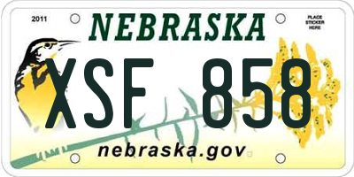 NE license plate XSF858