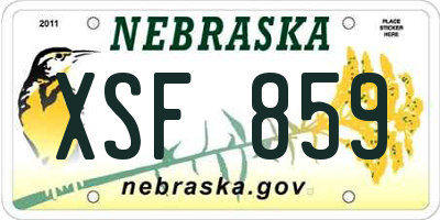 NE license plate XSF859