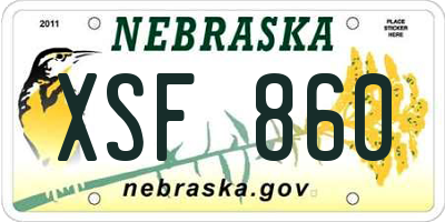 NE license plate XSF860