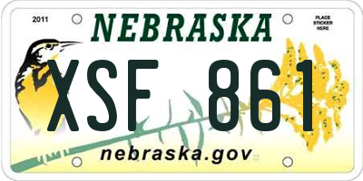 NE license plate XSF861