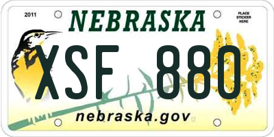 NE license plate XSF880