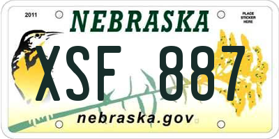 NE license plate XSF887