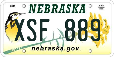 NE license plate XSF889