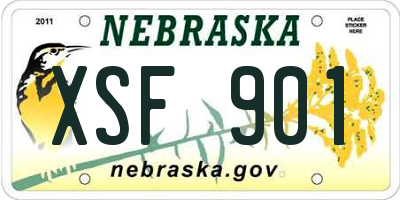 NE license plate XSF901