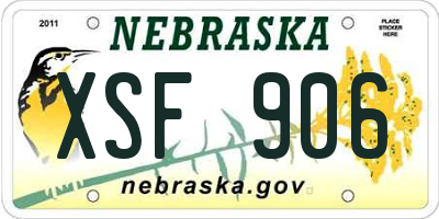 NE license plate XSF906