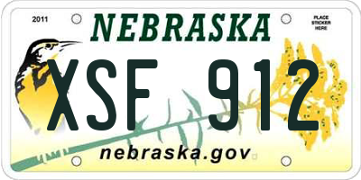 NE license plate XSF912