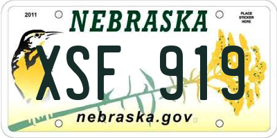 NE license plate XSF919