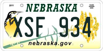NE license plate XSF934